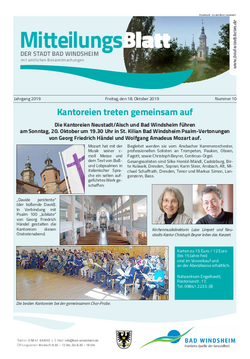 Mitteilungsblatt Oktober 2019 - Kantoreien treten gemeinsam auf